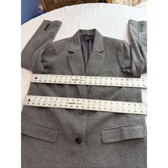 Quince Grey Herringbone Italian Wool Lanificio Nello Gori Blazer Jacket Sz Large - Picture 8 of 12